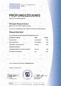 Professionelle Prüfungszeugnisse​