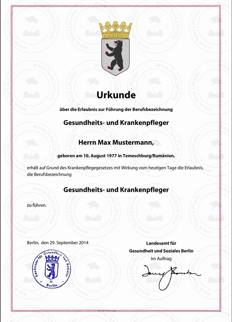 Medizinische Urkunde​