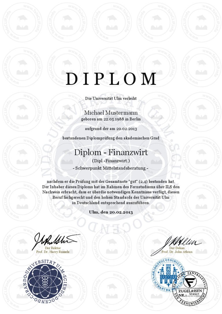 Staatlich anerkannte Diplome​